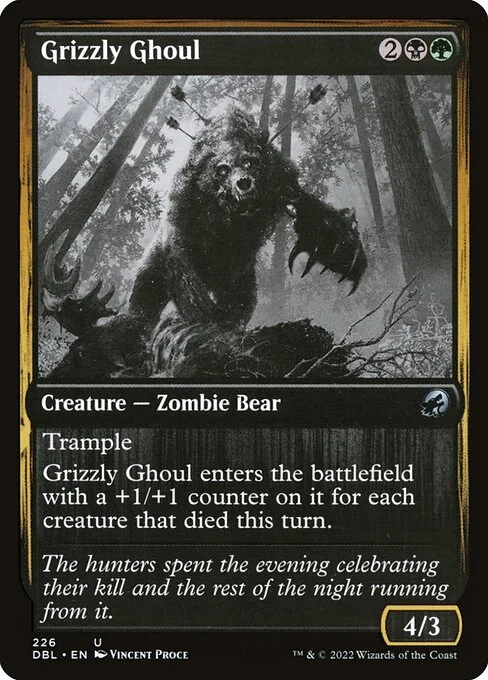 Grizzly Ghoul, carta Magic di tipo Creature — Zombie Bear illustrata da Vincent Proce