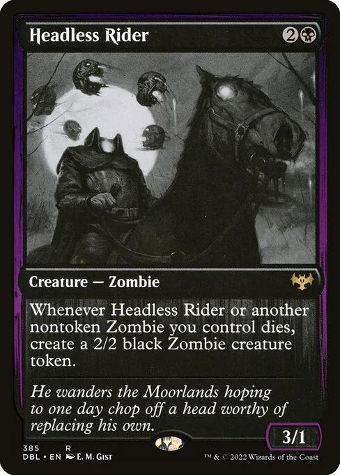 Headless Rider, carta Magic di tipo Creature — Zombie illustrata da E. M. Gist