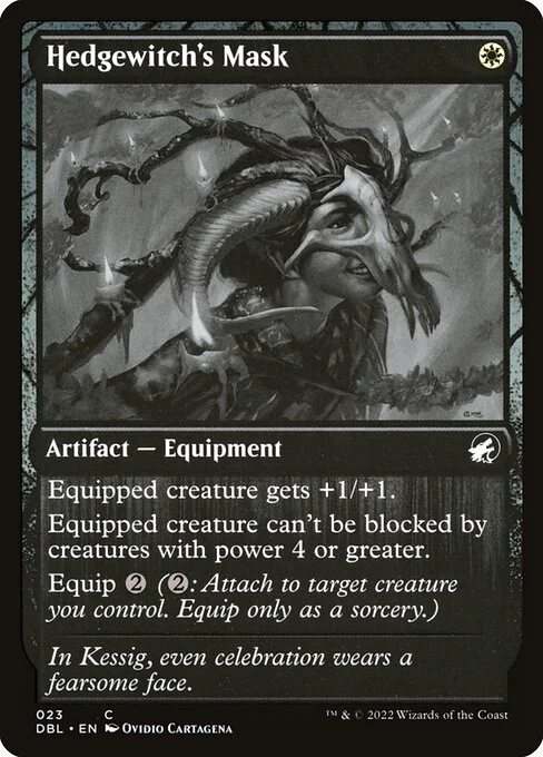 Hedgewitch's Mask, carta Magic di tipo Artifact — Equipment illustrata da Ovidio Cartagena