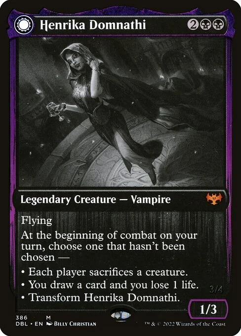 Henrika Domnathi // Henrika, Infernal Seer, carta Magic di tipo Legendary Creature — Vampire // Legendary Creature — Vampire illustrata da Billy Christian