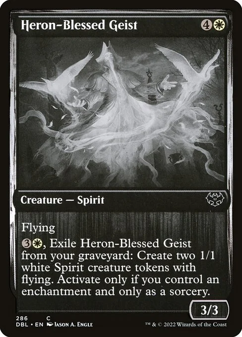 Heron-Blessed Geist, carta Magic di tipo Creature — Spirit illustrata da Jason A. Engle
