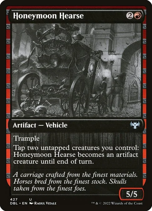 Honeymoon Hearse, carta Magic di tipo Artifact — Vehicle illustrata da Raoul Vitale