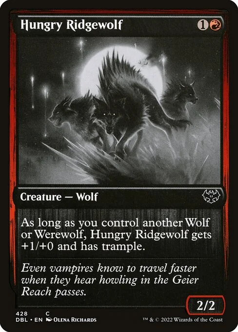 Hungry Ridgewolf, carta Magic di tipo Creature — Wolf illustrata da Olena Richards