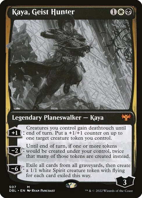 Kaya, Geist Hunter, carta Magic di tipo Legendary Planeswalker — Kaya illustrata da Ryan Pancoast