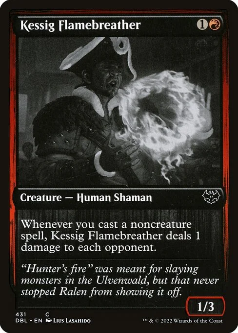 Kessig Flamebreather, carta Magic di tipo Creature — Human Shaman illustrata da Lius Lasahido