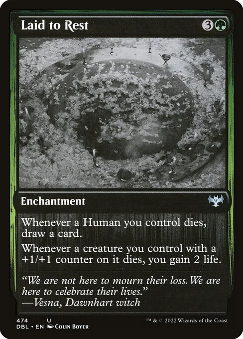 Laid to Rest, carta Magic di tipo Enchantment illustrata da Colin Boyer