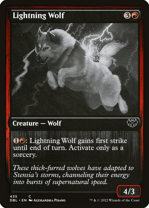 Lightning Wolf, carta Magic di tipo Creature — Wolf illustrata da Alessandra Pisano