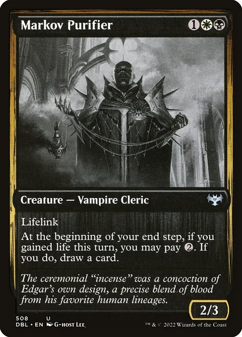 Markov Purifier, carta Magic di tipo Creature — Vampire Cleric illustrata da G-host Lee