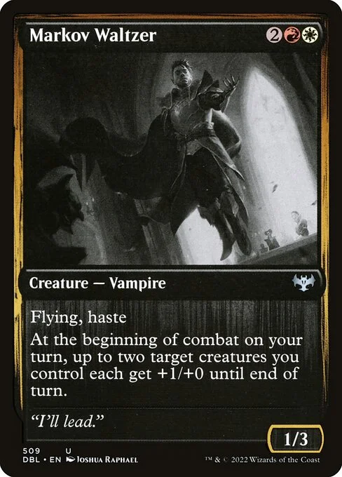 Markov Waltzer, carta Magic di tipo Creature — Vampire illustrata da Joshua Raphael