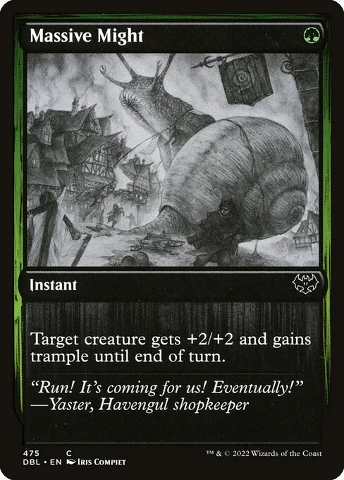 Massive Might, carta Magic di tipo Instant illustrata da Iris Compiet