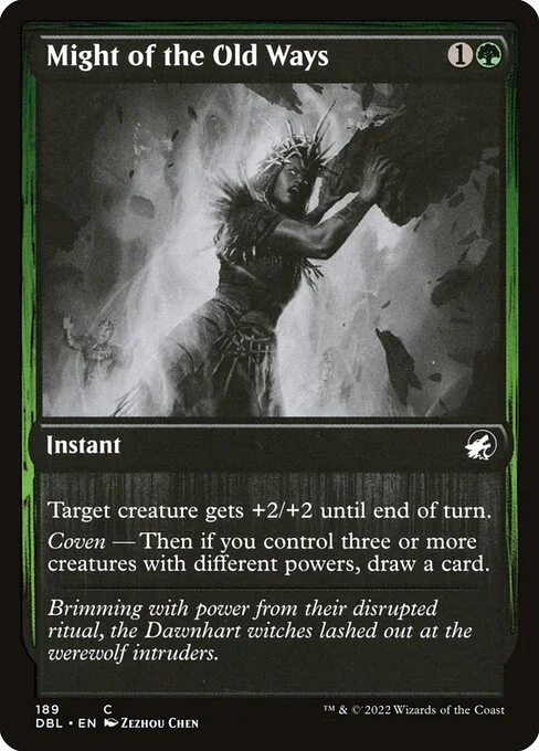 Might of the Old Ways, carta Magic di tipo Instant illustrata da Zezhou Chen
