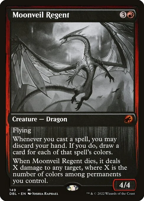 Moonveil Regent, carta Magic di tipo Creature — Dragon illustrata da Joshua Raphael