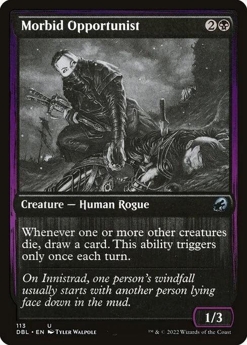 Morbid Opportunist, carta Magic di tipo Creature — Human Rogue illustrata da Tyler Walpole