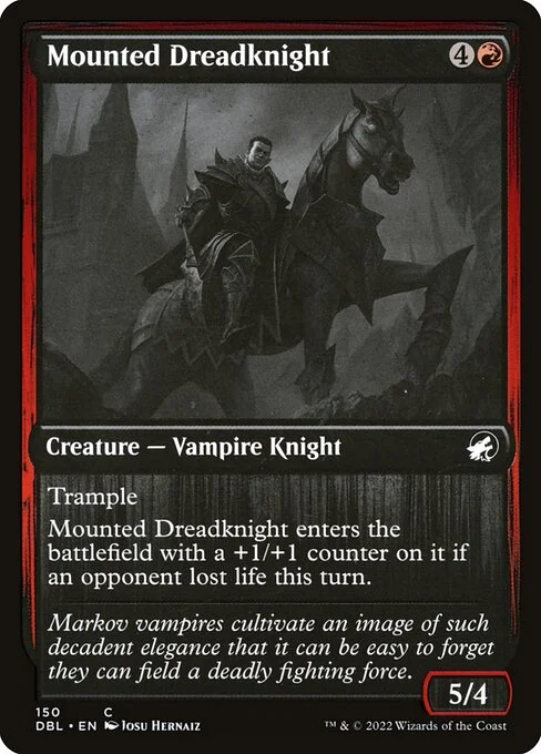 Mounted Dreadknight, carta Magic di tipo Creature — Vampire Knight illustrata da Josu Hernaiz