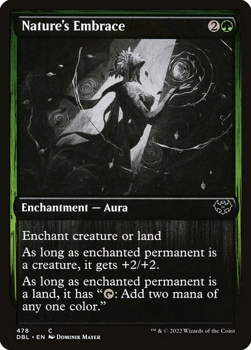 Nature's Embrace, carta Magic di tipo Enchantment — Aura illustrata da Dominik Mayer