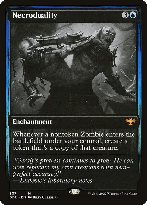 Necroduality, carta Magic di tipo Enchantment illustrata da Billy Christian