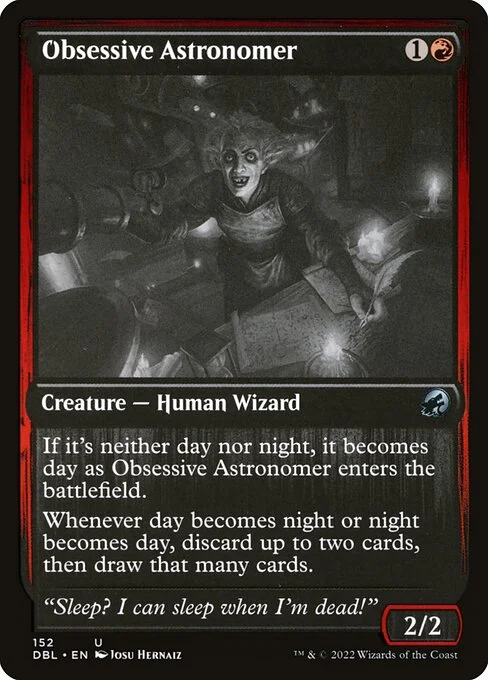 Obsessive Astronomer, carta Magic di tipo Creature — Human Wizard illustrata da Josu Hernaiz