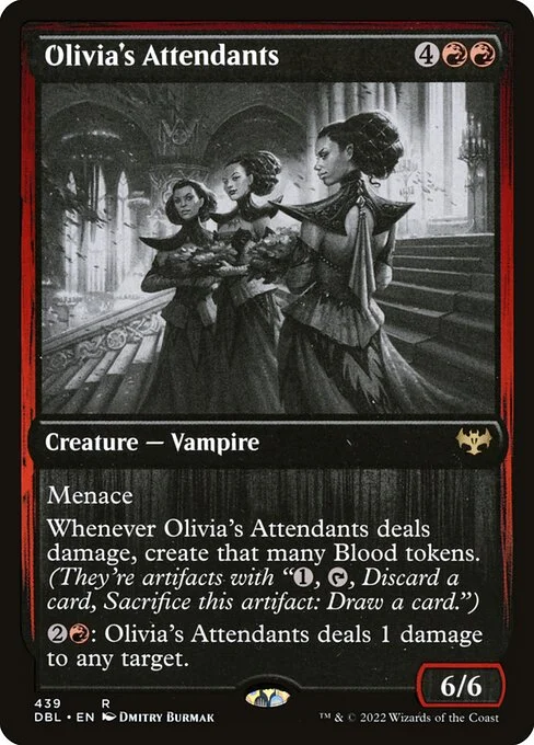 Olivia's Attendants, carta Magic di tipo Creature — Vampire illustrata da Dmitry Burmak