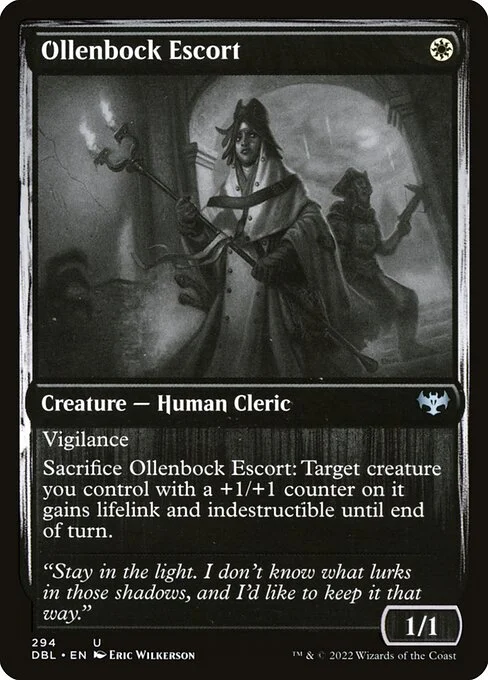 Ollenbock Escort, carta Magic di tipo Creature — Human Cleric illustrata da Eric Wilkerson