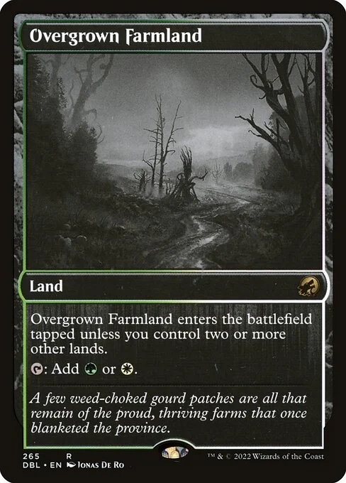 Overgrown Farmland, carta Magic di tipo Land illustrata da Jonas De Ro