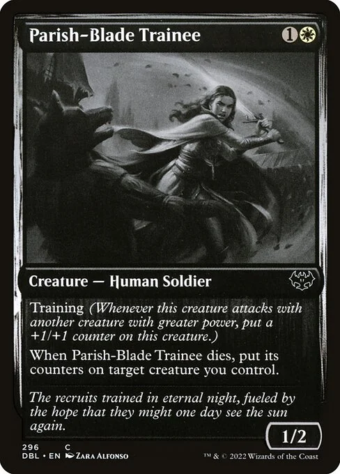 Parish-Blade Trainee, carta Magic di tipo Creature — Human Soldier illustrata da Zara Alfonso