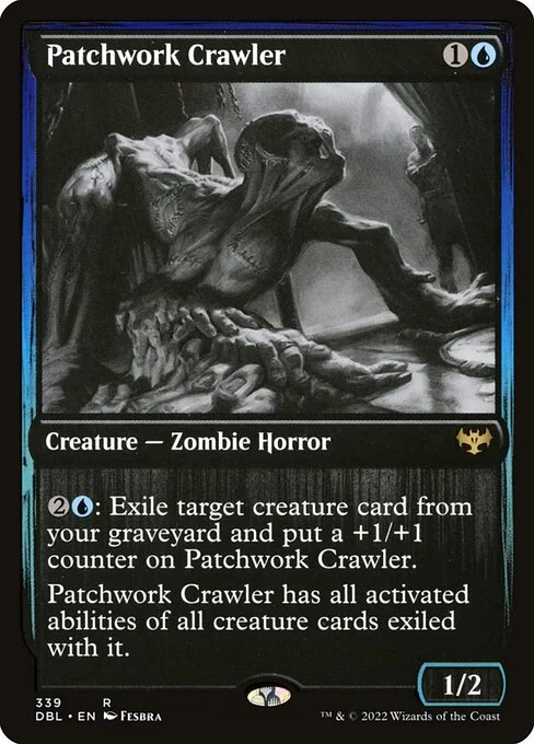 Patchwork Crawler, carta Magic di tipo Creature — Zombie Horror illustrata da Fesbra