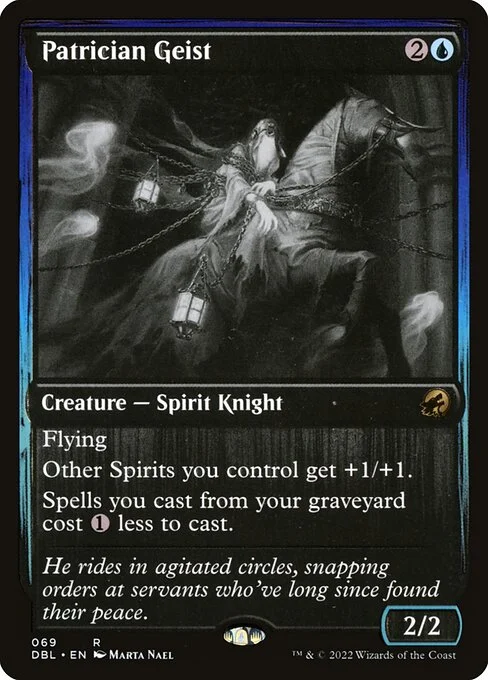 Patrician Geist, carta Magic di tipo Creature — Spirit Knight illustrata da Marta Nael