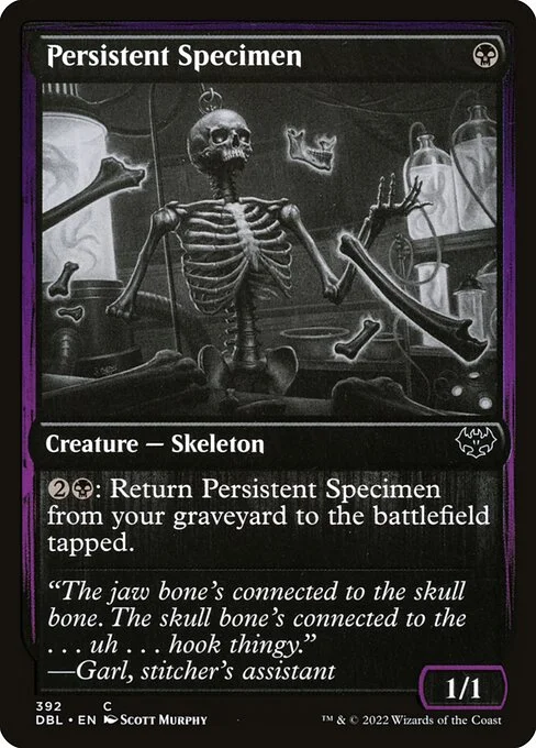 Persistent Specimen, carta Magic di tipo Creature — Skeleton illustrata da Scott Murphy