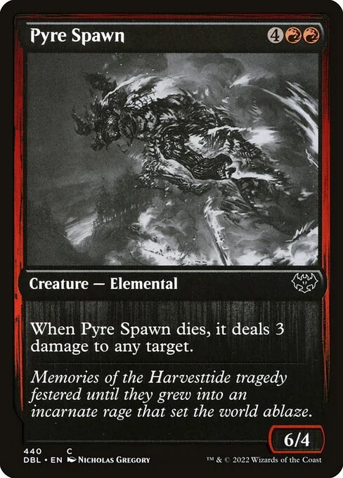 Pyre Spawn, carta Magic di tipo Creature — Elemental illustrata da Nicholas Gregory
