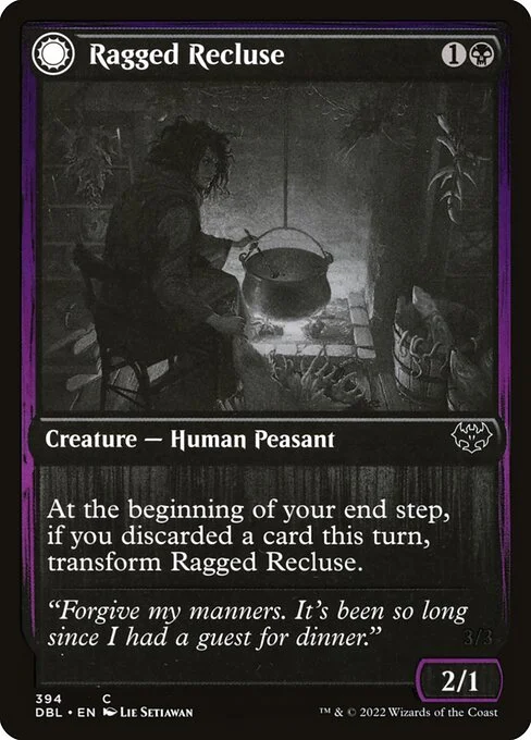 Ragged Recluse // Odious Witch, carta Magic di tipo Creature — Human Peasant // Creature — Human Warlock illustrata da Lie Setiawan