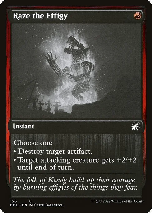 Raze the Effigy, carta Magic di tipo Instant illustrata da Cristi Balanescu