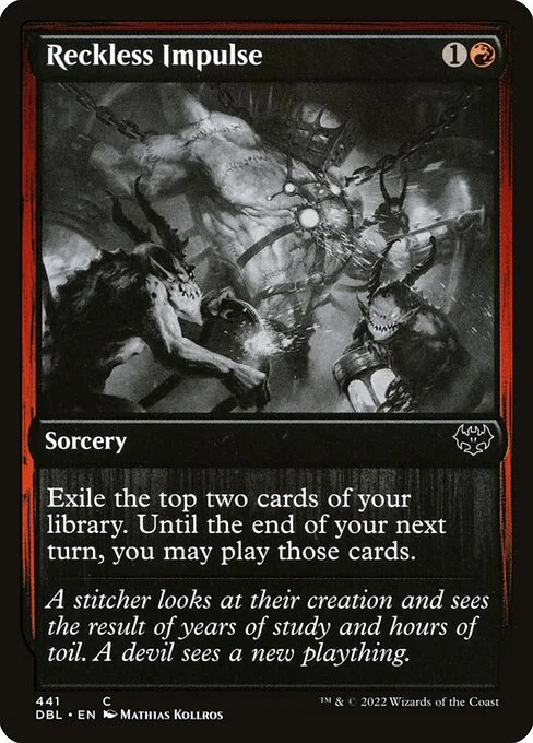 Reckless Impulse, carta Magic di tipo Sorcery illustrata da Mathias Kollros