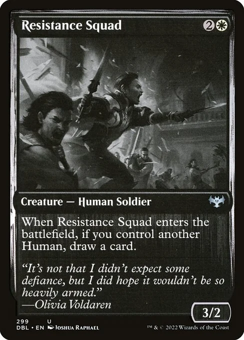 Resistance Squad, carta Magic di tipo Creature — Human Soldier illustrata da Joshua Raphael