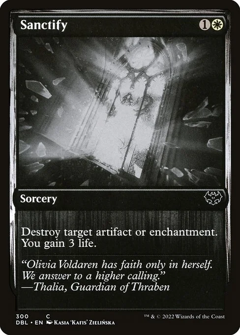 Sanctify, carta Magic di tipo Sorcery illustrata da Kasia 'Kafis' Zielińska