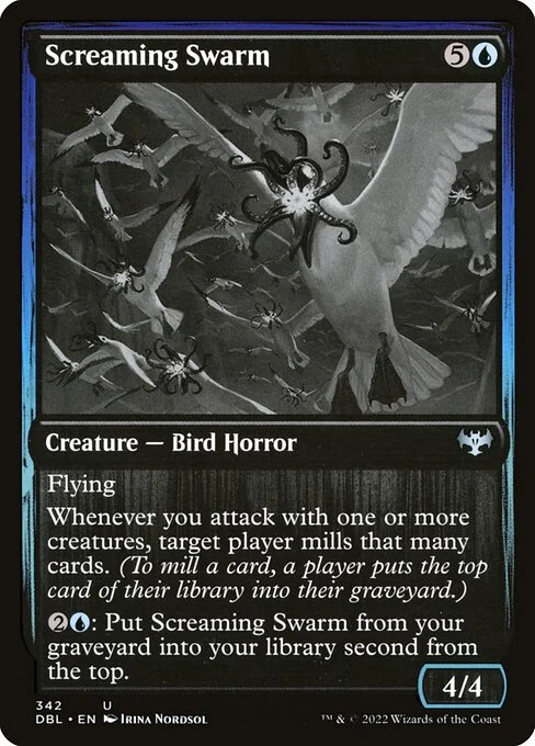 Screaming Swarm, carta Magic di tipo Creature — Bird Horror illustrata da Irina Nordsol