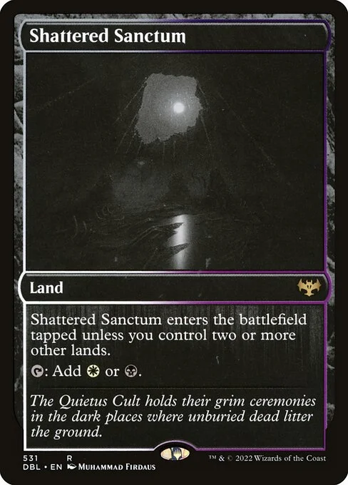 Shattered Sanctum, carta Magic di tipo Land illustrata da Muhammad Firdaus