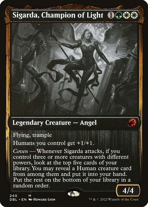 Sigarda, Champion of Light, carta Magic di tipo Legendary Creature — Angel illustrata da Howard Lyon