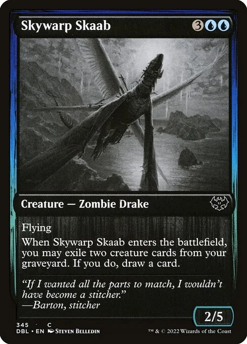 Skywarp Skaab, carta Magic di tipo Creature — Zombie Drake illustrata da Steven Belledin