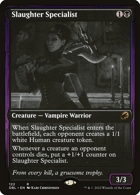 Slaughter Specialist, carta Magic di tipo Creature — Vampire Warrior illustrata da Kari Christensen