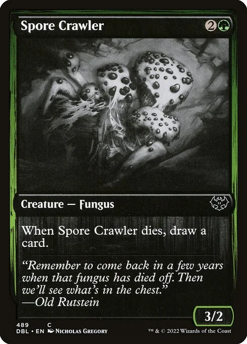 Spore Crawler, carta Magic di tipo Creature — Fungus illustrata da Nicholas Gregory