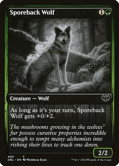 Sporeback Wolf, carta Magic di tipo Creature — Wolf illustrata da Nicholas Elias