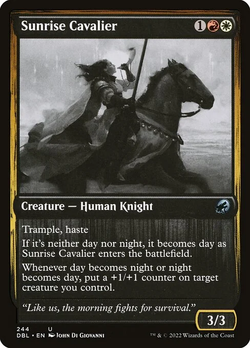 Sunrise Cavalier, carta Magic di tipo Creature — Human Knight illustrata da John Di Giovanni