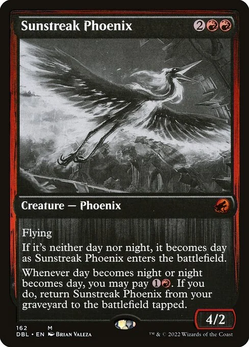 Sunstreak Phoenix, carta Magic di tipo Creature — Phoenix illustrata da Brian Valeza