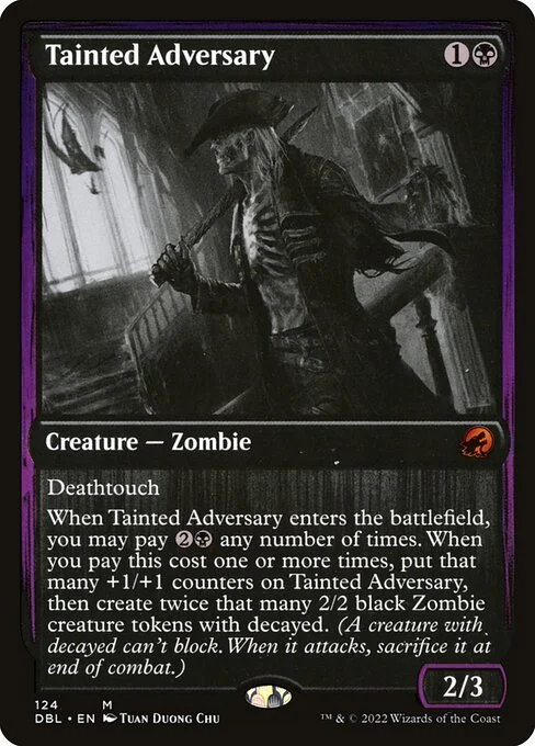 Tainted Adversary, carta Magic di tipo Creature — Zombie illustrata da Tuan Duong Chu