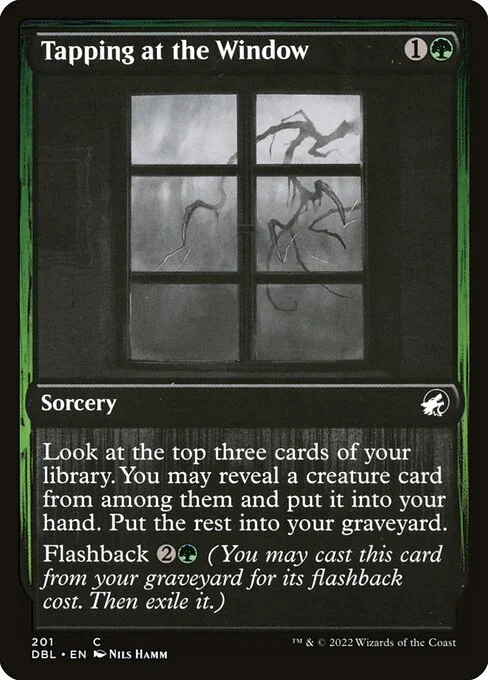 Tapping at the Window, carta Magic di tipo Sorcery illustrata da Nils Hamm
