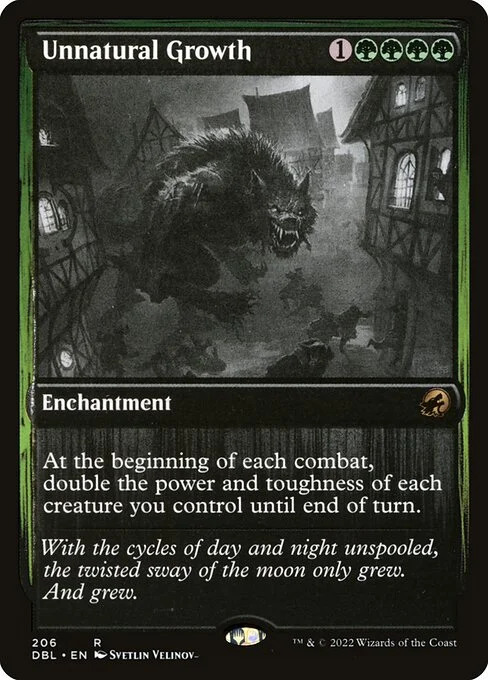 Unnatural Growth, carta Magic di tipo Enchantment illustrata da Svetlin Velinov