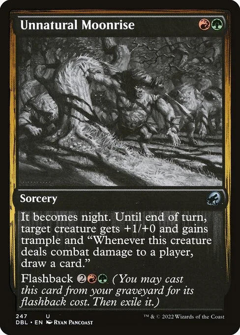 Unnatural Moonrise, carta Magic di tipo Sorcery illustrata da Ryan Pancoast