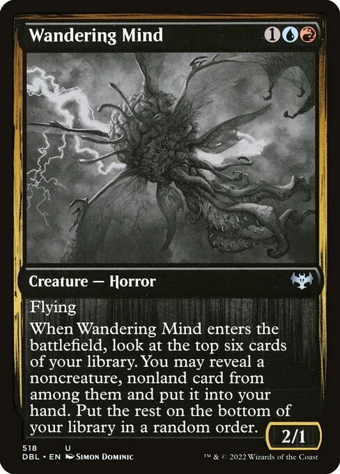 Wandering Mind, carta Magic di tipo Creature — Horror illustrata da Simon Dominic