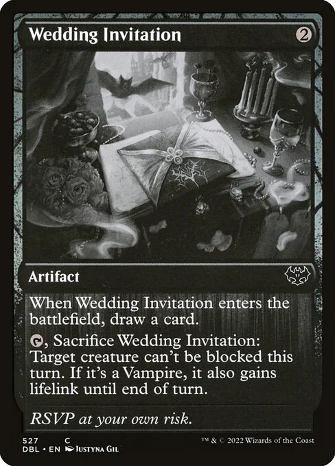 Wedding Invitation, carta Magic di tipo Artifact illustrata da Justyna Dura