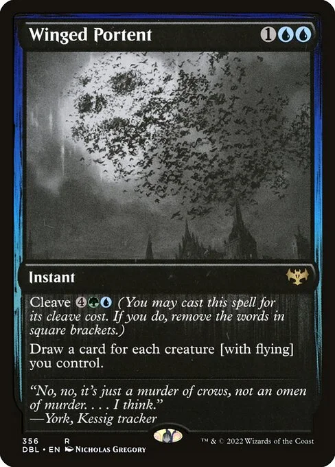 Winged Portent, carta Magic di tipo Instant illustrata da Nicholas Gregory